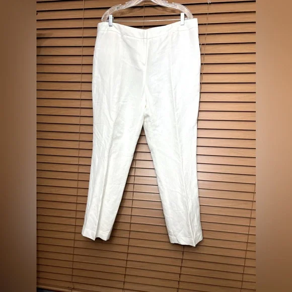 chinese dress ladies High-Rise Wide-Leg Pleated Dress Pants for Tall Women in Off White Pinstripe 16 / Tall / Off White Pinstripe